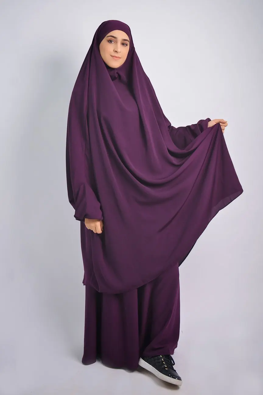 2 Piece Ramadan Dress Women Abaya 