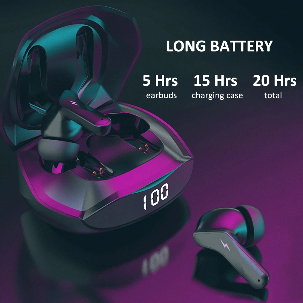 Gaming Wireless Headphones Music Bluetooth Earbuds Headset with Charging Case Mic Call Noise Cancelling Cellphone Game Earphones Gaming Wireless Headphones Music Bluetooth Earbuds Headset with Charging Case Mic Call Noise Cancelling Cellphone Game Earphones