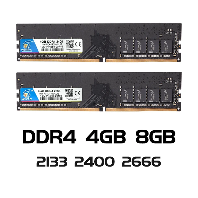VEINEDA ddr4 8 gb PC Computer RAM  4GB 8GB  4G 8G  Memory DDR 4 PC4 2133 2400 2666Mhz Desktop DDR4 Motherboard Memoria 288-pin 2