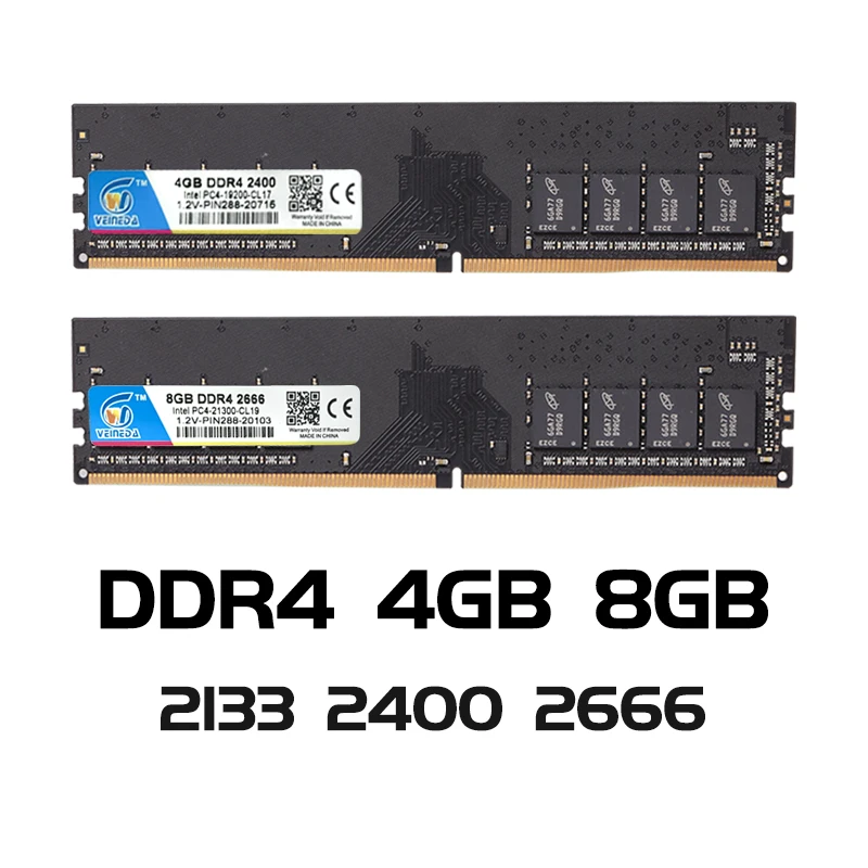 VEINEDA ddr4 8 gb PC компьютер RAM 4GB 8GB 4G 8G память DDR 4 PC4 2133 2400 2666Mhz настольная DDR4 материнская плата Memoria 288 pin|Оперативная память|   | АлиЭкспресс