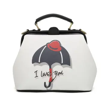 

2020 Luxury Handbags Women Bag Designer Leather Cartoon Pattern Crossbody Shoulder Bags Female Small Messenger Doctor Bags Girls