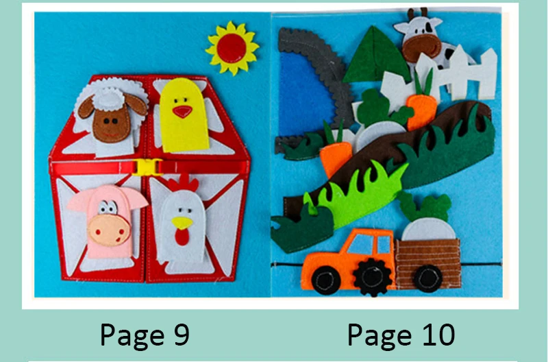 16 страниц Монтессори моя Тихая книга для детей раннее образование войлочная тканевая книга игрушка 21X25 см мама DIY картина книга Войлок diy упаковка