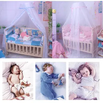 

Baby Summer Crib Mosquito Net for Infants Portable Cot Folding Canopy Netting Protector without Bracket