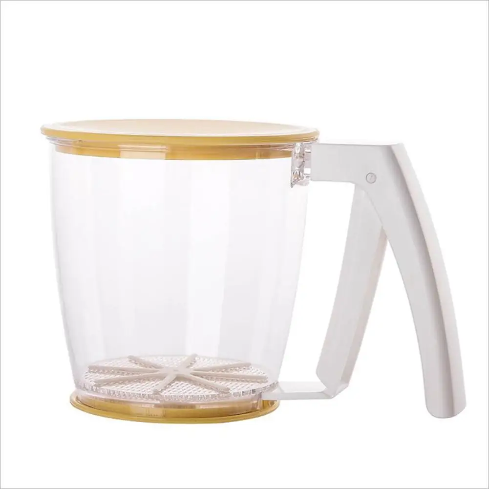 

Handheld Flour Shaker Stainless Steel Mesh Sieve Cup Icing Sugar Bake Tool Hand-pressed Bakeware Sifters With Top And Lower Lid