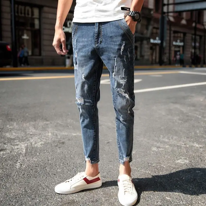

Promotions men's Jeans trousers Straight Loose casual Large size man's jeans Wear resistant washable summer Thin section jeans