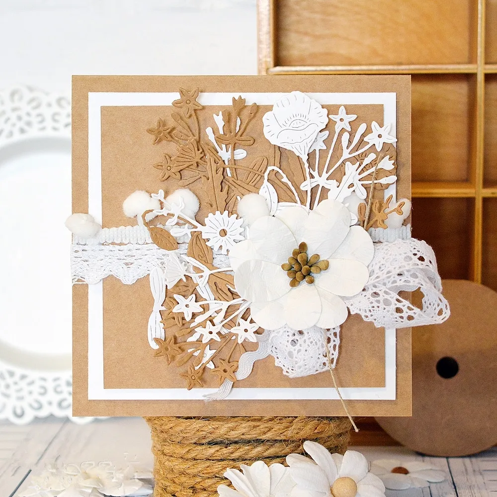 필드 꽃 금속 절단 다이 봄 다이 diy scrapbooking papercraft 스텐실 사진 앨범 금속 탄소 샤프 종이 카드