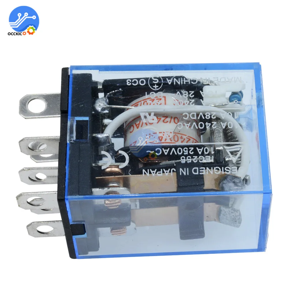 AC 220V DC 12V 24V 10A LY2NJ катушка DPDT реле питания разъем 8 Pin HH62P с патроном|Запасные части| |
