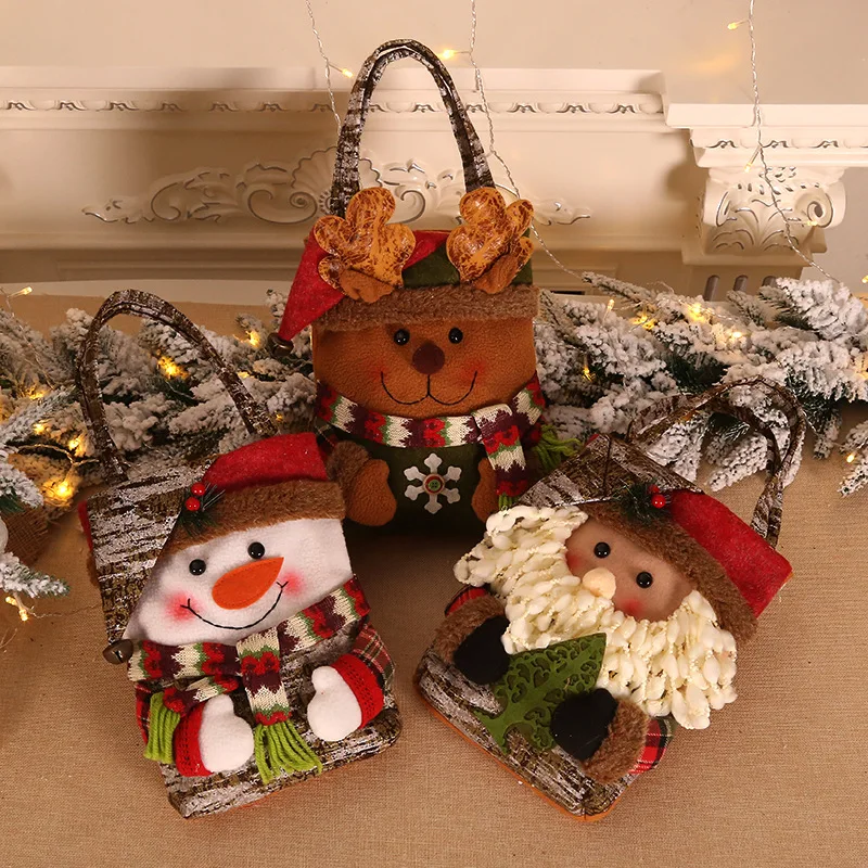 Новогодняя Рождественская ручная сумка Noel Deco упаковочные коробки для гостей вечерние декоративные детские сумки для конфет подарок Рождественское украшение для дома