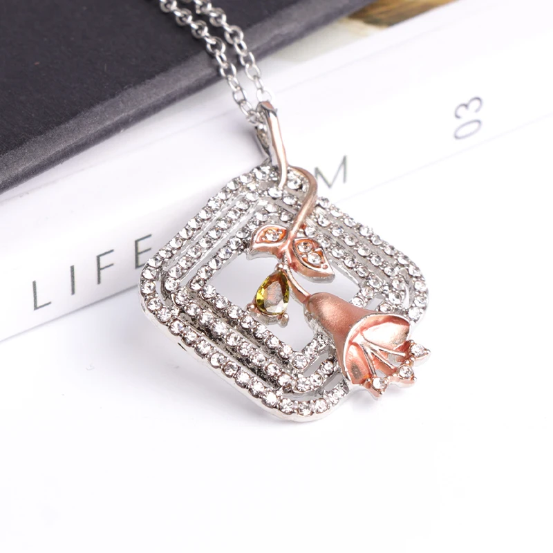Классическое розовое золото цветочное ожерелье серьги ювелирный набор трендовый женский колокольчик серебряная серьга-гвоздик с покрытием для подруги лучший подарок