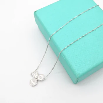 

Sterling silver 925 classic popular original fashion gorgeous inlaid zircon charm ladies necklace jewelry holiday gift