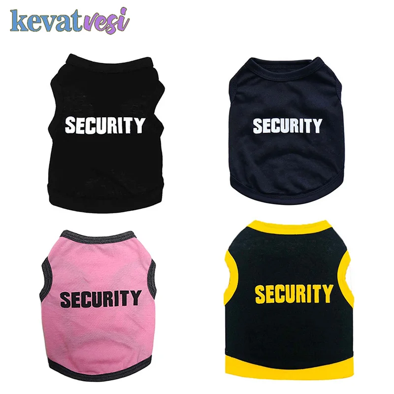 Summer Pet Dog Vest Fashion Security Printed Shirt Clothes for Small Medium Dogs Breathable Clothing Cute Costume | Дом и сад