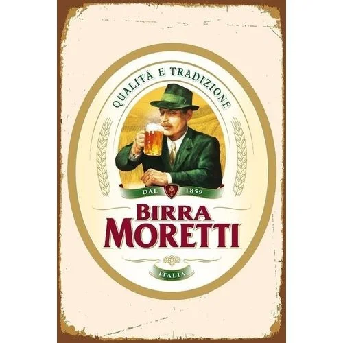 2020 горячая Распродажа итальянский пиво Moretti винтажный спиртовой металлический