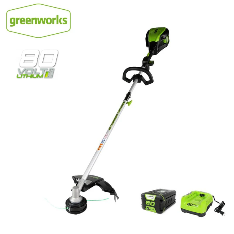 Greenworks 80V 16-дюймовый шпилька для Аккумуляторный бесщеточный Верхнее Крепление Строка триммер травы триммер аккумулятор и зарядное устройство ont в том числе - Цвет: With 5Ah Battery