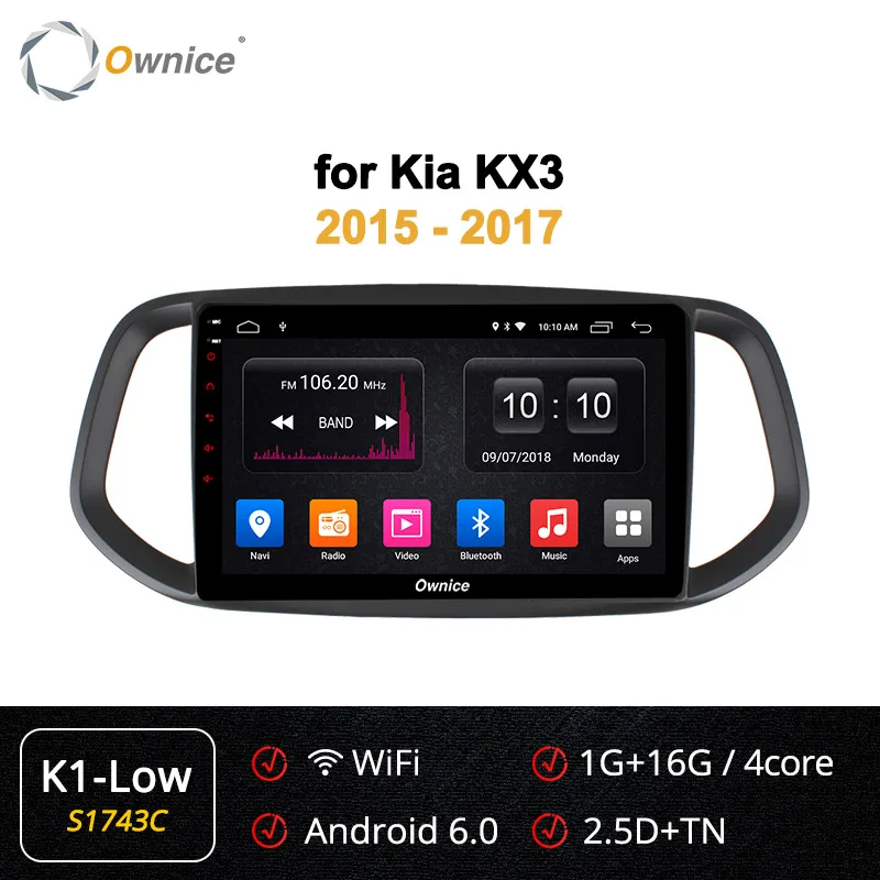 S1743 K1 LOW Ownice k3 k5 k6 2 Din Автомобильный плеер Android 9,0 радио плеер gps навигация для Kia KX3 4G DSP 360 панорама оптическая - Цвет: S1743 K1 LOW