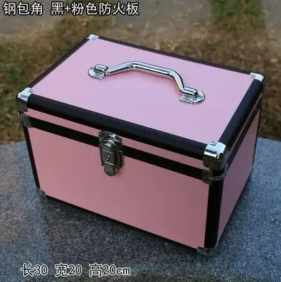 30cm Профессиональный алюминиевый сплав макияж коробка розовый макияж с изображением бабочки чехол Красота чехол косметичка многоярусная Блокируемая коробка для ювелирных изделий - Цвет: 30cm
