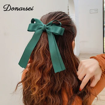 Kaufen 2020 Neue Mode Frühling Clip Haar Bänder Für Frauen Korea Bogen-knoten Haar Clips Einfarbig Kopfschmuck Haarnadeln Haar Ornamente