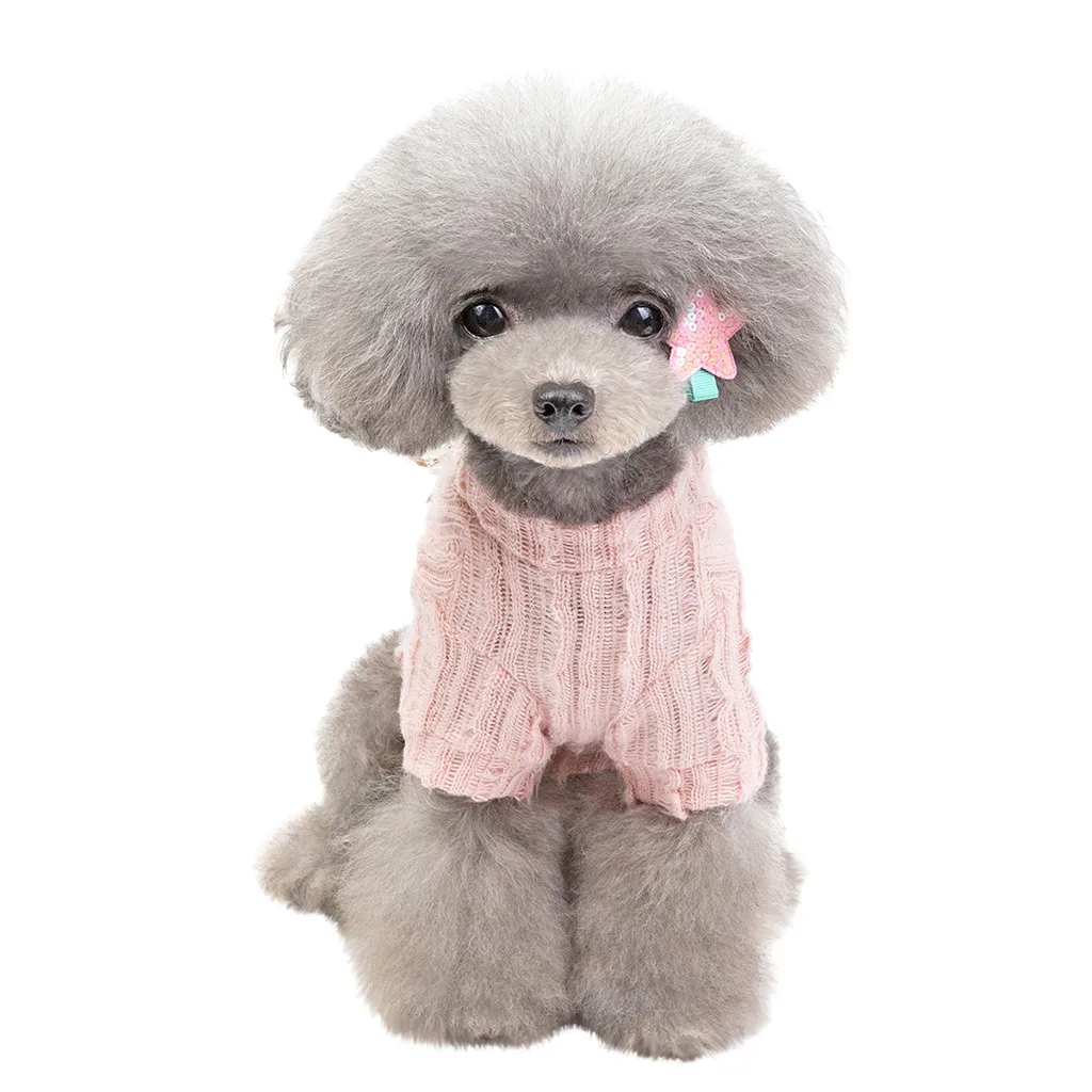 Модный однотонный свитер для домашних животных, осенне-зимняя теплая одежда для собак, Одежда для кошек, куртка для щенка, товары для домашних животных