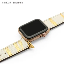 Aliexpress - Hiram Beron Lizard Skin Genuine Leather for Apple Watch band design strap Luxury Fashion for 38mm 40mm 42mm 44mm dropship