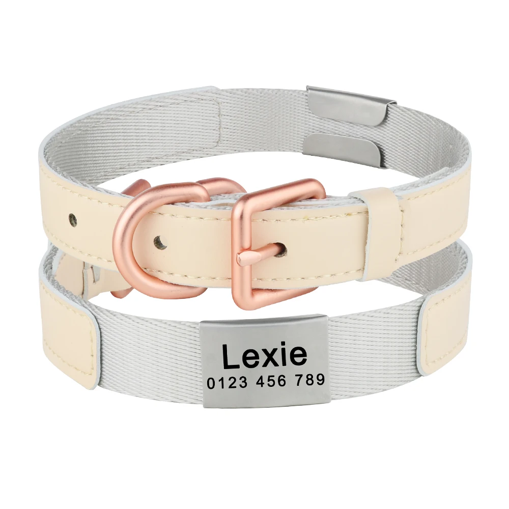 Lndividually Adjustable Nylon Collar Engrave Dog Name Collar Engrave Phone Anti-lost Pet Collar Regardless Gender S M L Collar