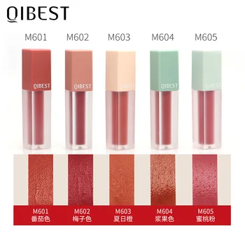 

QIBEST 5colors/lot Lipgloss Sexy Liquid Lip Gloss Matte lip gloss Matte liquid Long Lasting Waterproof makeup Beauty cosmetic