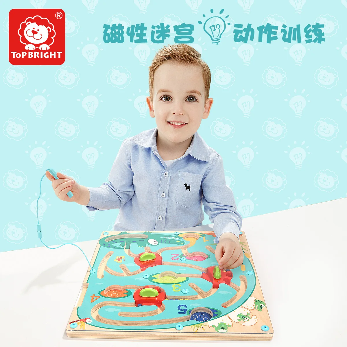 Игрушка-лабиринт TOPBRIGHT, Шариковая магнитная ручка, для детей, мальчиков, обучающая сила, класс 4-6 лет, интеллект
