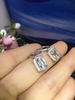 

TE208 Luxury 2 Carats SONA Synthetic Gem Halo Studded Wedding Earrings, Promise Propose Earring,