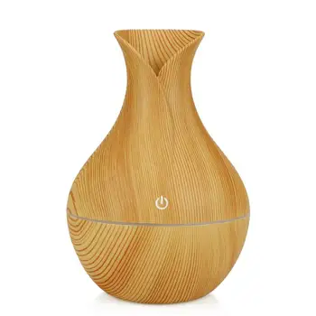 

130ml USB Wood Grain Humidifier Aroma Essential Oil Diffuser Ultrasonic Cool Mist Maker Air Purifier LED Night Light