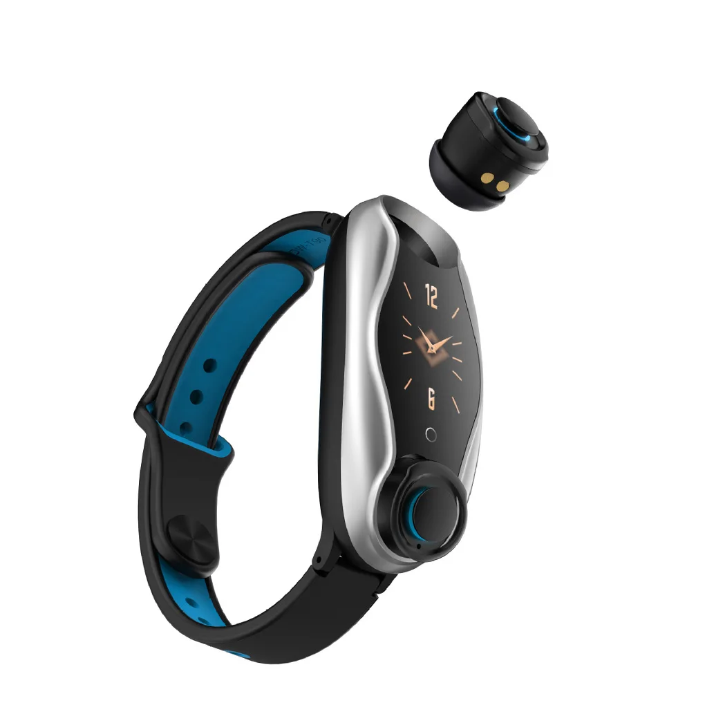 T90 2-в-1 Bluetooth наушники со светодиодными огнями 5,0 Беспроводной наушники Фитнес смарт-браслет Давление монитор сердечного ритма Смарт часы