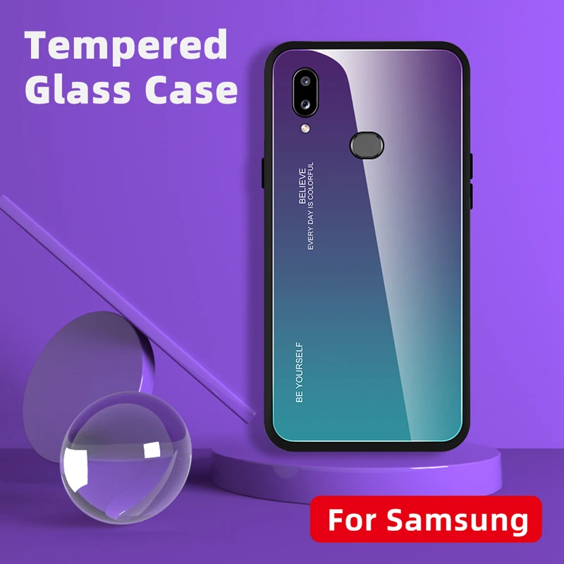 Для samsung Galaxy A90 A80 A70 A70s A60 A50 A50s A40 A30 A30s A20 A20s A10 A10s M40 M30s M20 M10 s градиент закаленное Стекло чехол