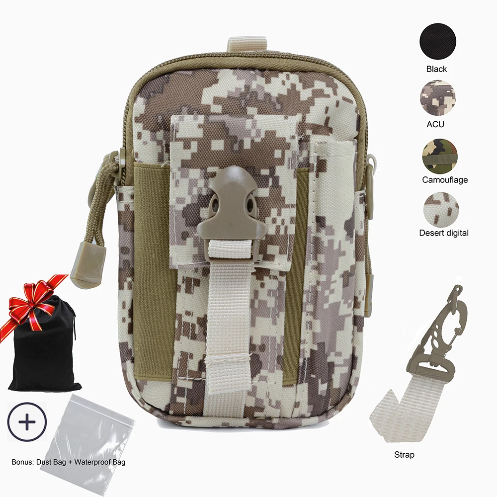 Мужская тактическая Сумка Molle, поясная сумка, маленький карман, военная сумка для бега, походные сумки, кошелек для мобильного телефона, инструмент для путешествий