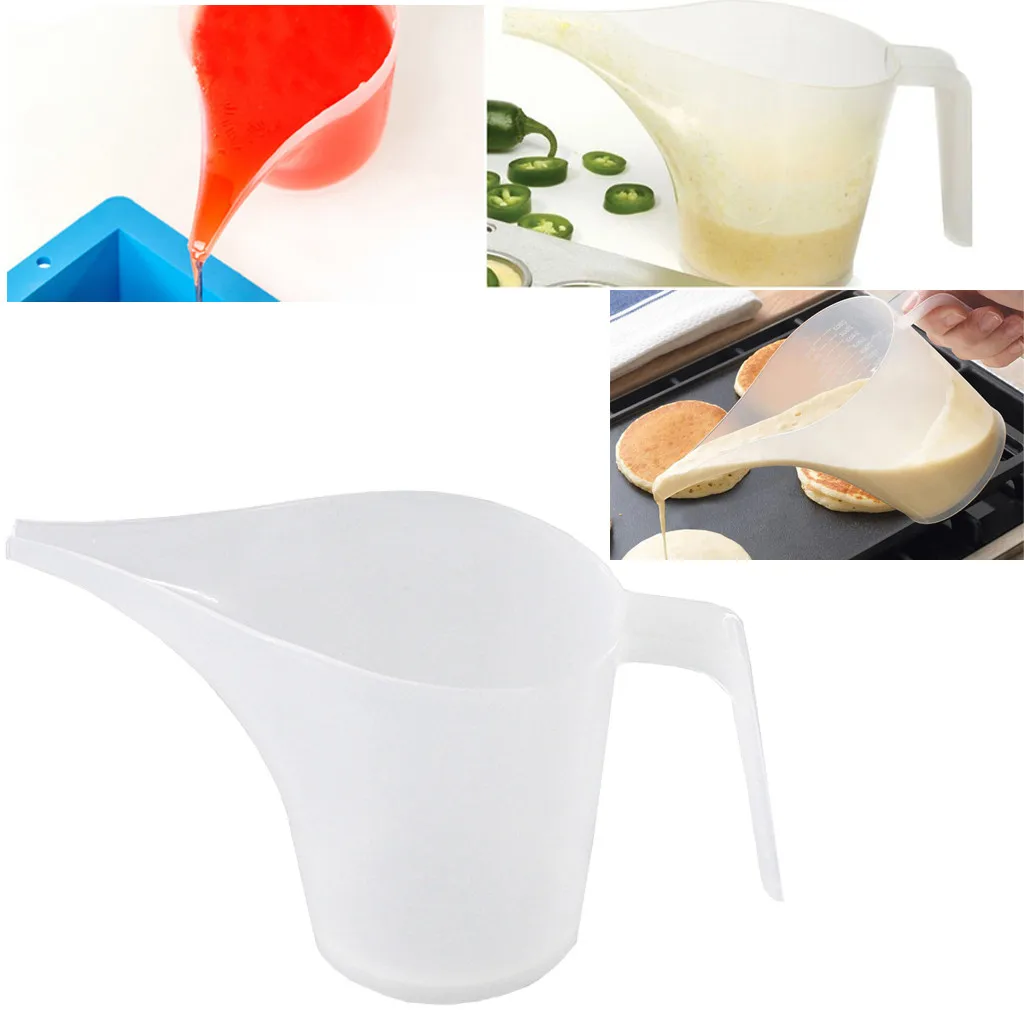 Plastic Measuring Cup Jug Pour Spout Surface Kitchen Tooltip Mouth Graduated Surface Cooking Kitchen Bakery #BL5