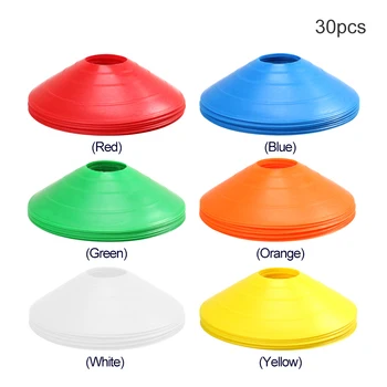 

30pcs Football Mark Disc Bowl Shaped Soccer Training Obstacles Plates PE Tennis Soccer Sign Plate Football Training Supplies