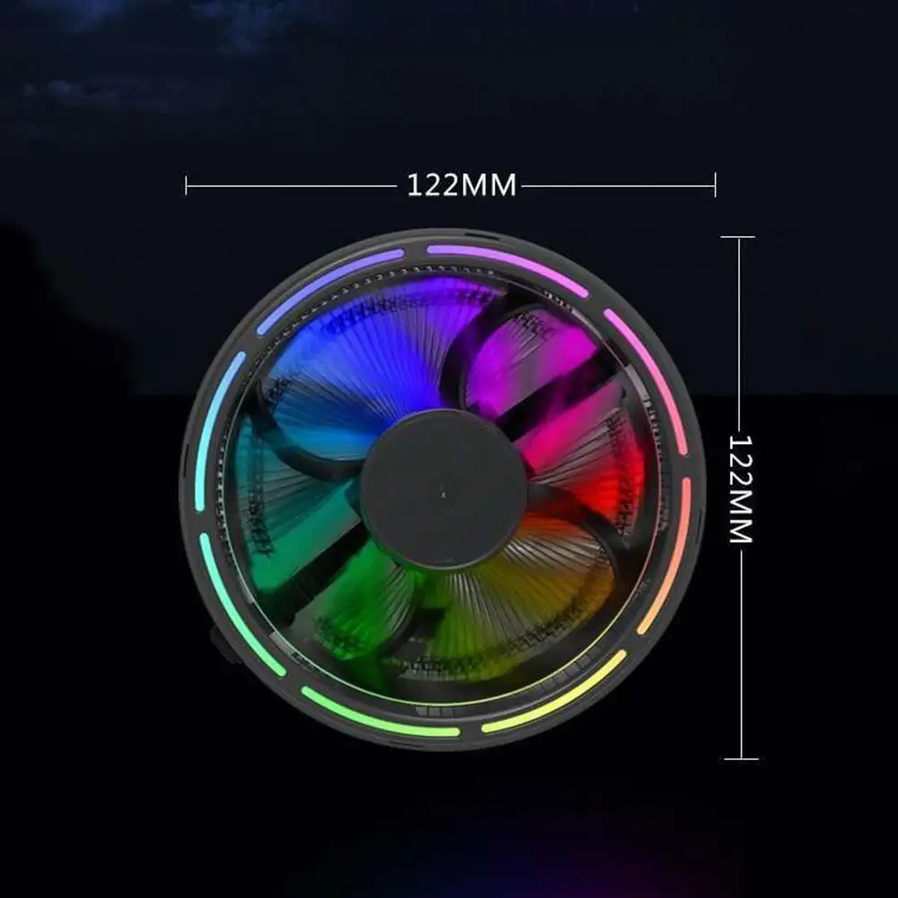 Светодиодный бесшумные 3 Pin, цветные RGB изменения компьютер Процессор охлаждающий вентилятор кулер вентилятор охлаждения гидравлический подшипник R25