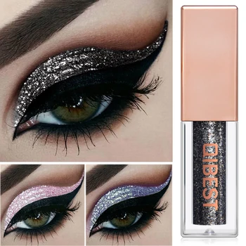 

Black Glitter Eyeshadow Shimmer Eye Pigment Nude Makeup Waterproof Eye Shadow Liquid Festival Eyes Metallic Smokey Cosmetics