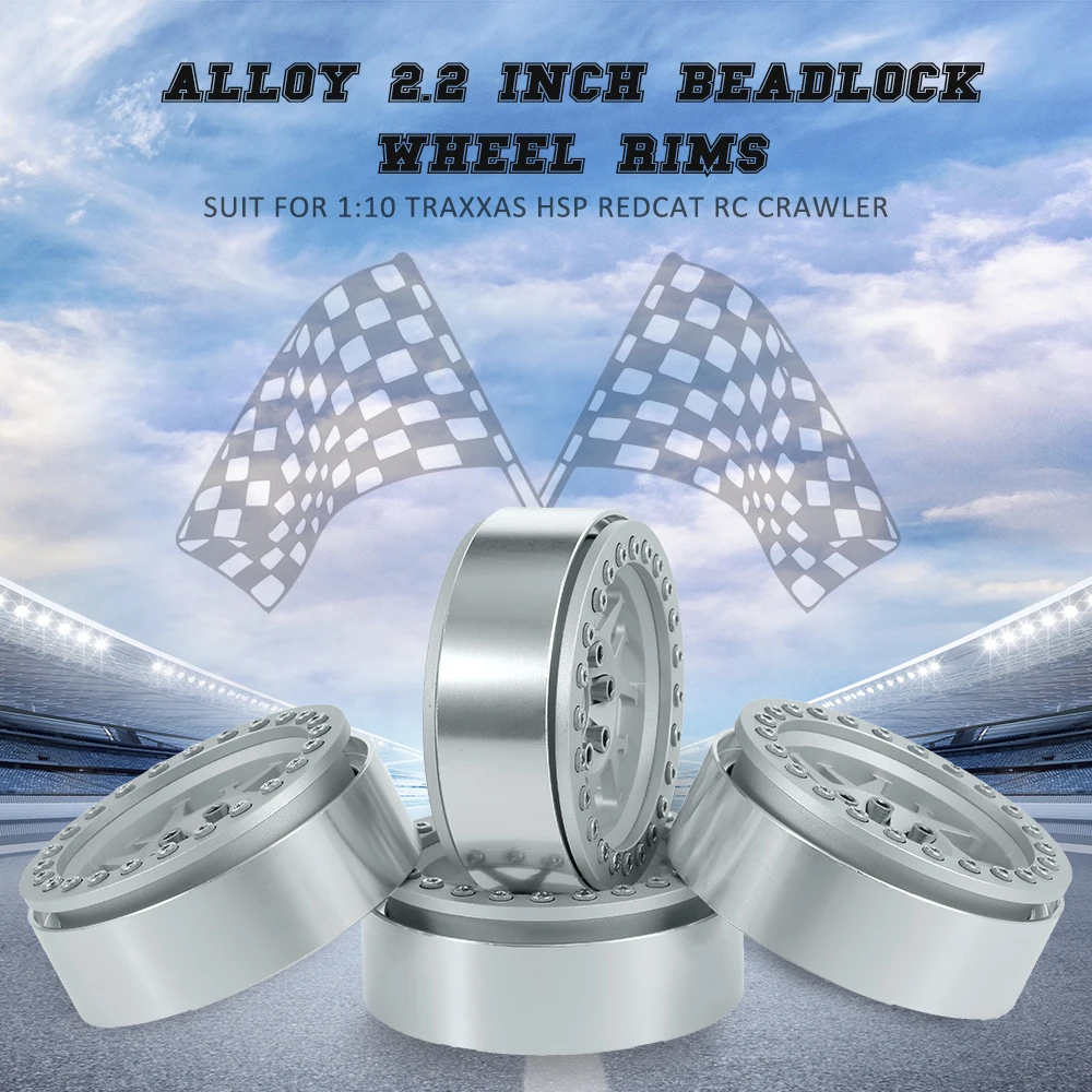 

4pcs Alloy 2.2 Inch Deadlock Wheel Rims Hub for 1:10 Traxxas HSP Redcat Tamiya Axial D90 HPI RC Rock Crawler Car