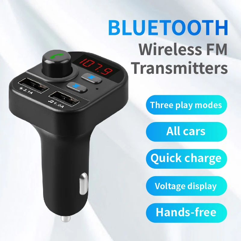 Fm-передатчик Handsfree Автомобильный mp3 плеер беспроводной с микрофоном Bluetooth двойной USB зарядное устройство Автомобильный разъем адаптер Комплект Штекер кабель