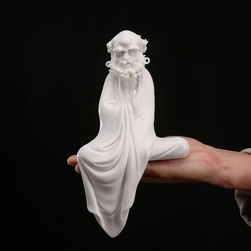 PINNY White Porcelain Dharma Master Decoration Statue Ceramic Crafts Decorative Zen Creative Ornaments Plaster Figures 4