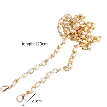 

New Fashion Pearl Chain Strap For Bags Handbag Accessories Bag Hardware Accessories Purse Belt Handles Abs Pearl Lobster Buckle