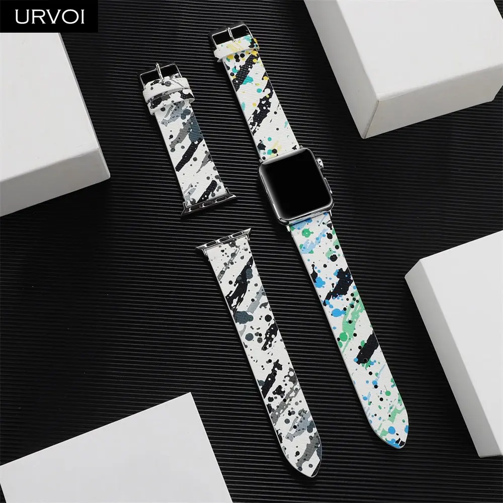 Ремешок URVOI для Apple Watch series 6 SE 5 4 3 2 1 ремешок из микрофибры с рисунком граффити iWatch