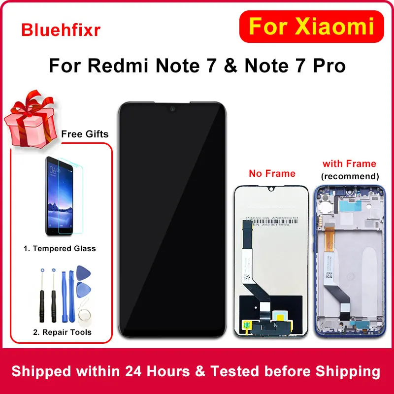 ЖК экран с рамкой для Xiaomi Redmi Note 7 Pro сменный сенсорный оригинал|Экраны мобильных