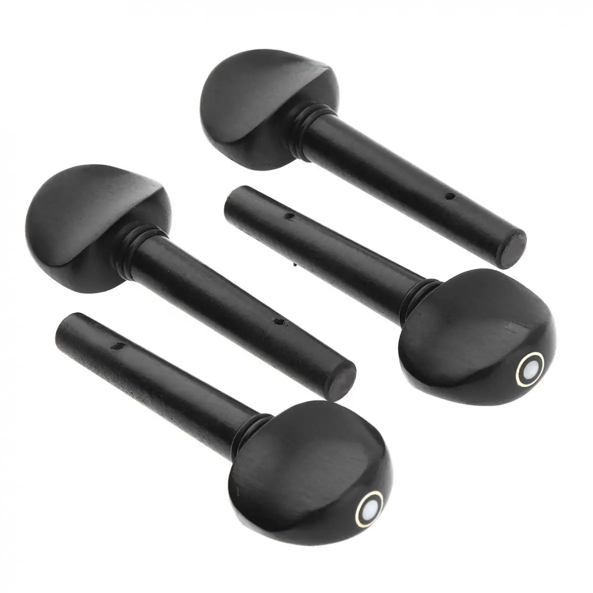 4pcs/lot 3/4 & 4/4 Black Ebony Wood Violin Tuning Pegs Inlay Shell with Open Holes Highly Effective in Pitch Tuning