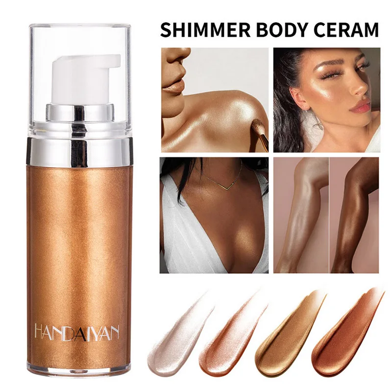 

4 Colors Concealer Body High-gloss Foundation Full Coverage Moisturizing Easy Coloring Smooth Skin Glitter Powder Foundation
