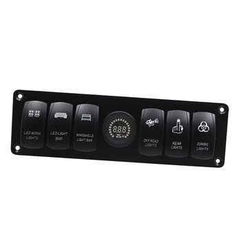

High Performance12V 24V 6 Gang LED Rocker Switch Panel Boat Caravan RV