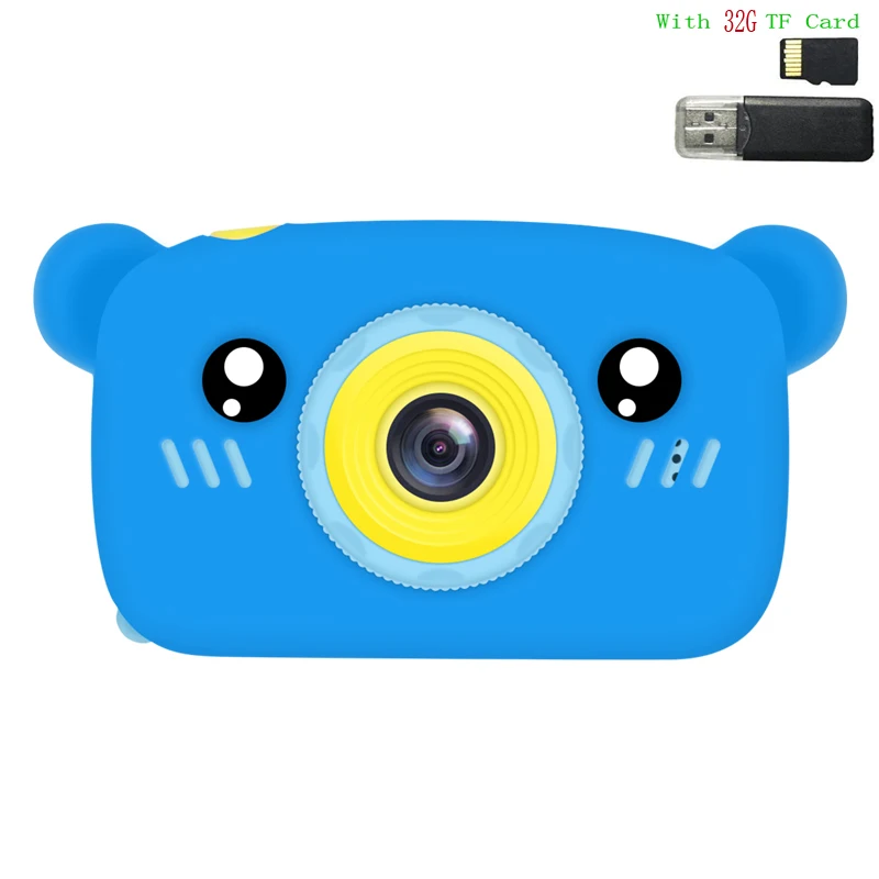 Cute Bears Electronic Digital Camera Toys for Kids Birthday Gifts Mini 1080P Projector Video Cameras Girls Boys Educational Toys 23