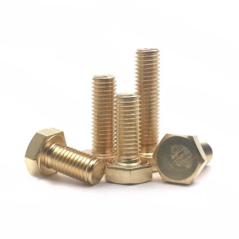 2pcs M14 outer hexagon brass screws bolts external hex head conductive screw mechanical