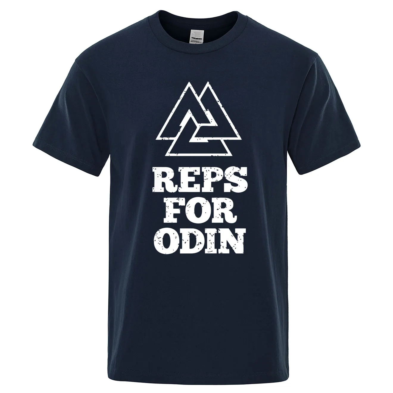 Футболка мужская с рисунком Одина Викинга хлопковая тенниска надписью Reps For Odin