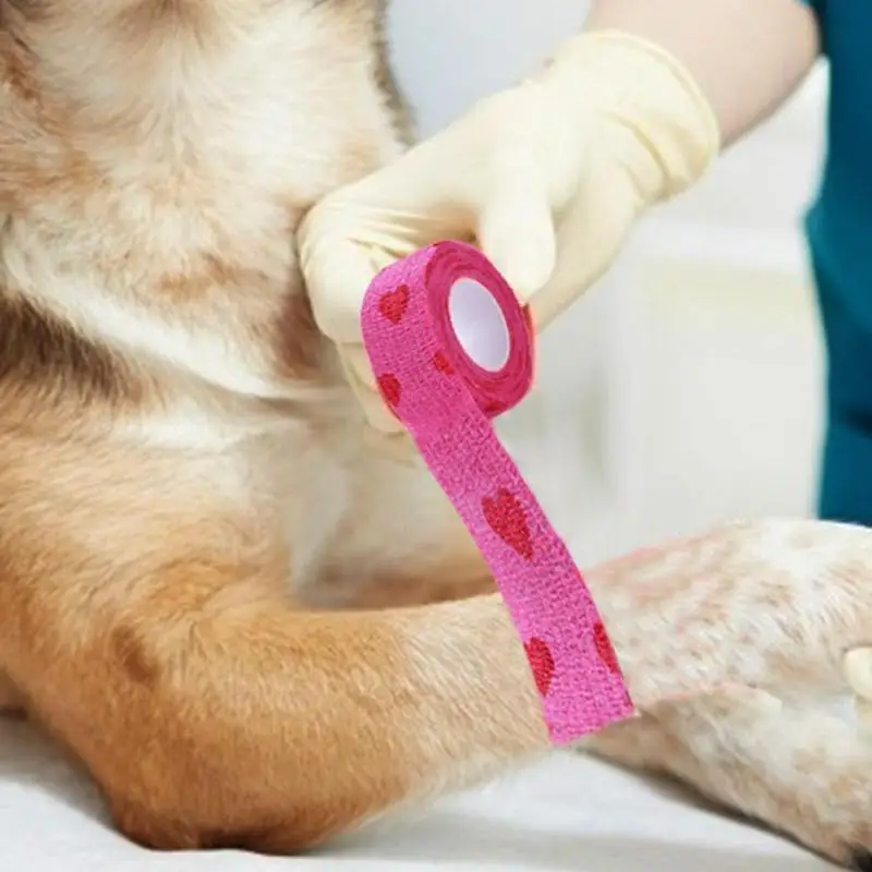 

Pet Dog Cat Medical Breathable Elastic Bandage Non-woven Pet Self Adherent Wound Outdoor Retractable Sports Tape