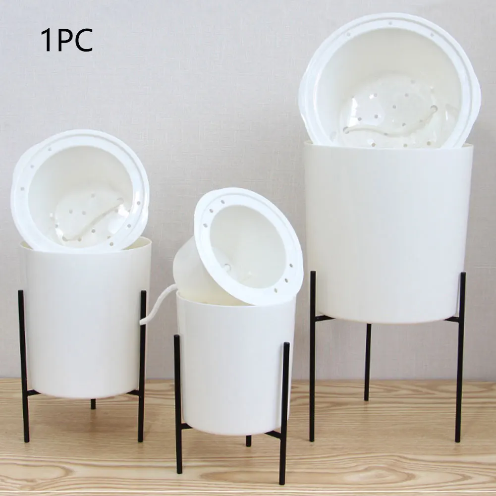 Flowerpot Set Vase With Iron Stand Indoor Decorative Green Planter Balcony Home Flowerpot Set