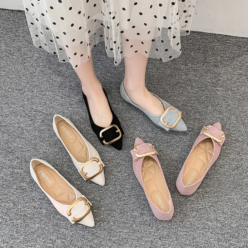 

Shoes Woman Flats Soft Shallow Mouth Autumn 2019 Fashion Women's Casual Female Sneakers All-Match Pointed Toe Dress Boat Summer