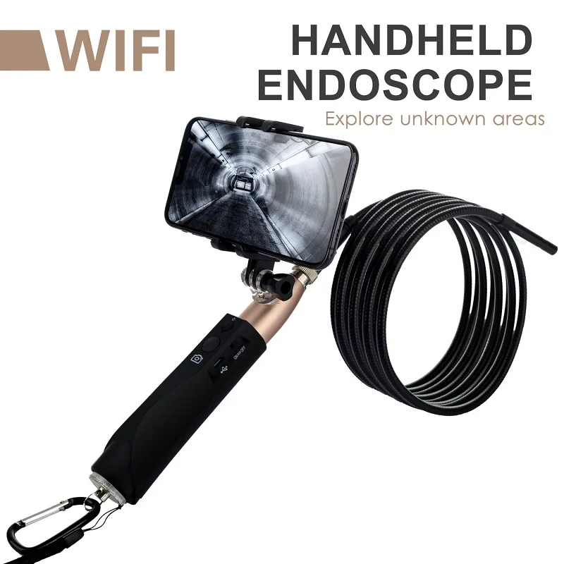 

F110 WIFI Handheld Endoscope 8mm 8LED 3m snake Hard Cable Waterproof borescope Android IOS Endoscopio Inspection Camera gift box
